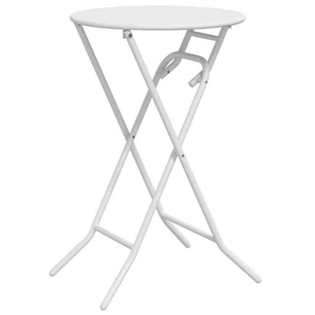 Berkfield Home Folding Garden Table White √ò50x72 cm Steel - Size: 50x72 cm - image 1