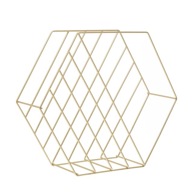 Orsina Functional Hexagonal Basket, Stylish Wireframe Basket For Kitchen, High Quality Contemporary Basket in Gold - image 1