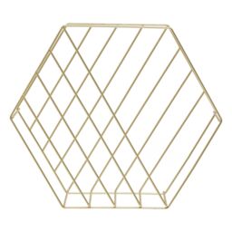 Orsina Functional Hexagonal Basket, Stylish Wireframe Basket For Kitchen, High Quality Contemporary Basket in Gold - thumbnail 2