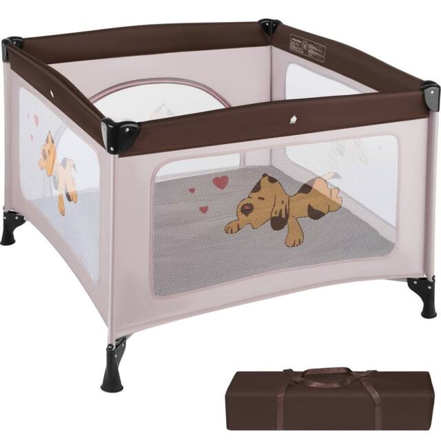 tectake Playpen Tommy Junior in Brown - Size: Large - image 1