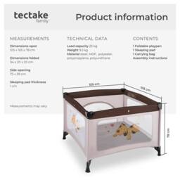 tectake Playpen Tommy Junior in Brown - Size: Large - thumbnail 6