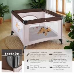 tectake Playpen Tommy Junior in Brown - Size: Large - thumbnail 2