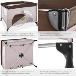 tectake Playpen Tommy Junior in Brown - Size: Large - thumbnail 5