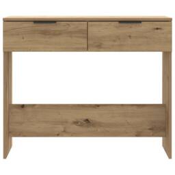 Berkfield Home Console Table Artisan Oak 90x36x75 cm Engineered Wood in Brown - Size: 90 x 36 x 75 cm - thumbnail 5