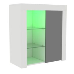 Home Discount Vida Designs Azura 1 Door LED Sideboard Cabinet Storage Living Room Furniture 830 x 750 x 350 mm in Grey - thumbnail 6