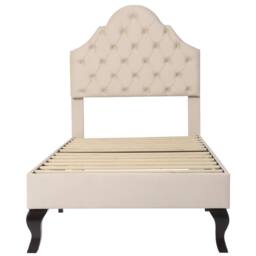 Matteo Luxurious Upholstered Bed 90*190 with Adjustable Headboard in Beige - Size: Single - thumbnail 7
