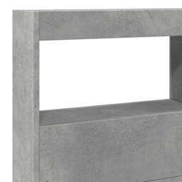 Berkfield Home Headboard Cabinet with LED Concrete Grey 140x17x102 cm - Size: 140 x 17 x 102 cm - thumbnail 9