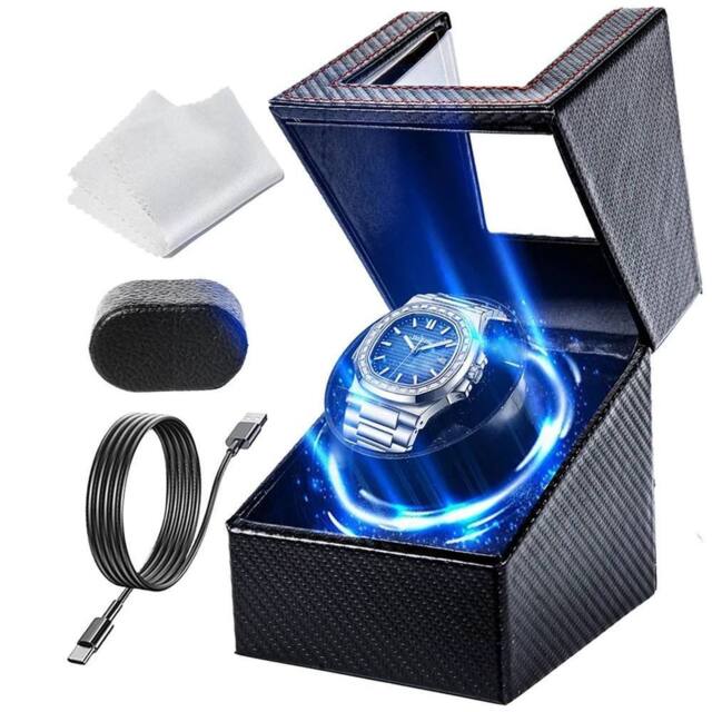 SPETLEK Single Watch Carbon Fiber 5 Rotation Modes&LED Display Case in Black - Size: 500mm - image 1