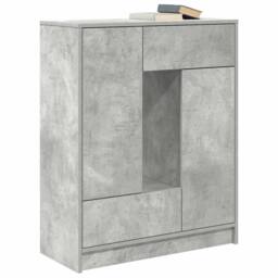 Berkfield Home Sideboard with Drawers & Doors Concrete Grey 73x31x90 cm - Size: 73 x 31 x 90 cm - thumbnail 4