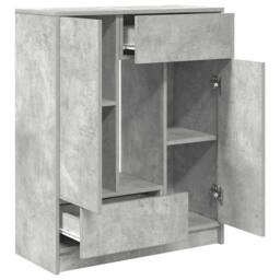 Berkfield Home Sideboard with Drawers & Doors Concrete Grey 73x31x90 cm - Size: 73 x 31 x 90 cm - thumbnail 5