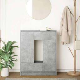 Berkfield Home Sideboard with Drawers & Doors Concrete Grey 73x31x90 cm - Size: 73 x 31 x 90 cm - thumbnail 3