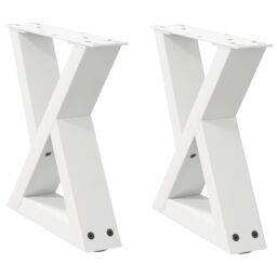 Berkfield Home Coffee Table Legs 2 pcs White 40x(30-31.3) cm Steel - thumbnail 2