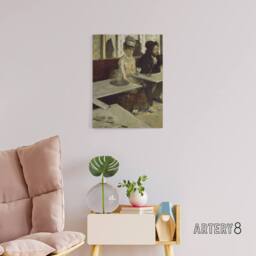 "Artery8 Edgar Degas Absinthe In A Cafe Canvas Wall Art Print in Beige - Size: W24"" x H32""" - thumbnail 3