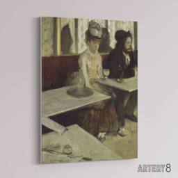 "Artery8 Edgar Degas Absinthe In A Cafe Canvas Wall Art Print in Beige - Size: W24"" x H32""" - thumbnail 2