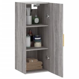 Berkfield Home Wall Mounted Cabinet Grey Sonoma 34.5x34x90 cm - thumbnail 5