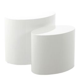 Furniture To Go Mice Oval Coffee Table in White Set of 2 - thumbnail 1