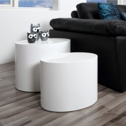 Furniture To Go Mice Oval Coffee Table in White Set of 2 - thumbnail 4