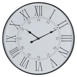 Love Lace Large Embossed Station Clock in White