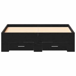 Berkfield Home Modern Bed Frame with Drawers Black Oak 120x190 cm Engineered Wood - thumbnail 6