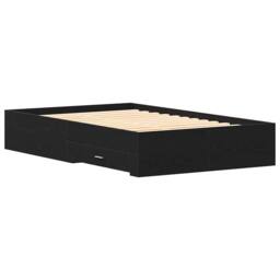 Berkfield Home Modern Bed Frame with Drawers Black Oak 120x190 cm Engineered Wood - thumbnail 8