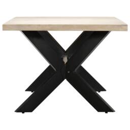 Berkfield Home Dining Table White 200x100x75 cm Solid Mango Wood - Size: 200 x 100 x 75 cm - thumbnail 3