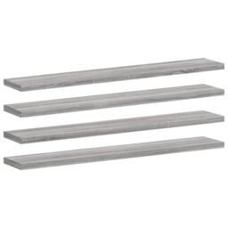 Berkfield Home Wall Shelves 4 pcs Grey Sonoma 60x10x1.5 cm Engineered Wood - thumbnail 2