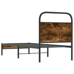Berkfield Home Elegant Bed Frame Without Mattress 80x200 cm Smoked Oak Engineere in Brown - thumbnail 7