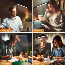 Dyzi Flexible LED Desk Lamp with Clip USB Powered in Black - thumbnail 2