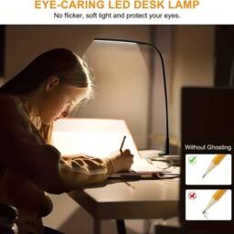 Dyzi Flexible LED Desk Lamp with Clip USB Powered in Black - thumbnail 3