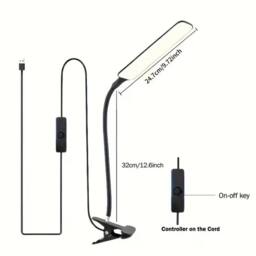Dyzi Flexible LED Desk Lamp with Clip USB Powered in Black - thumbnail 7