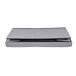 Home Source Large Folding Ottoman Grey Linen Fabric Chest Sturdy Storage - thumbnail 5
