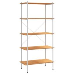 Berkfield Home 5-Tier Shelving Unit White & Oak 80x40x163 cm - Size: 80 x 40 x 163 cm