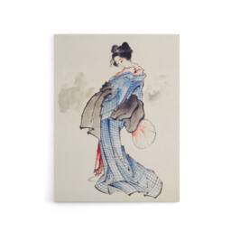"Artery8 Vintage Japanese Geisha Portrait Canvas Wall Art Print Hokusai in Blue - Size: W18"" x H24""" - thumbnail 1