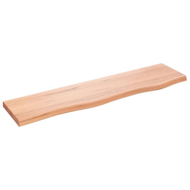 Berkfield Home Wall Shelf Light Brown 80x20x2 cm Treated Solid Wood Oak - Size: 80 x 20 x 2 cm - image 1
