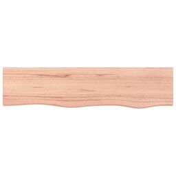 Berkfield Home Wall Shelf Light Brown 80x20x2 cm Treated Solid Wood Oak - Size: 80 x 20 x 2 cm - thumbnail 2