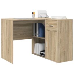 Berkfield Home Corner Desk Sonoma Oak 102x88x75 cm Engineered Wood in Pink - Size: 102 x 88 x 75 cm - thumbnail 3