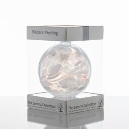 Sienna Glass Diamond Wedding Anniversary Gift Friendship Ball in White