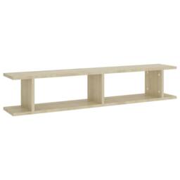 Berkfield Home Wall Shelf 2 pcs Sonoma Oak 105x18x20 cm Engineered Wood in Light Tan - Size: 105 x 18 x 20 cm - thumbnail 4