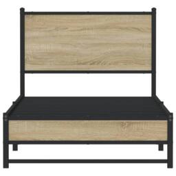 Berkfield Home Metal Bed Frame without Mattress Sonoma Oak 90x200 cm in Brown - thumbnail 5