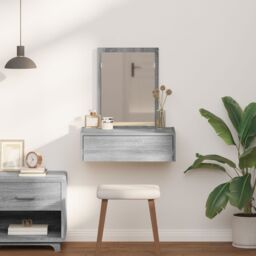 Berkfield Home Wall Hanging Dressing Table in Grey Sonoma, 60x40x70 cm - Size: 60 x 40 x 70 cm - thumbnail 4