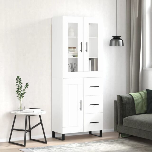 Berkfield Home Highboard White 69.5x34x180 cm Engineered Wood - image 1