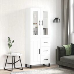 Berkfield Home Highboard White 69.5x34x180 cm Engineered Wood - thumbnail 1