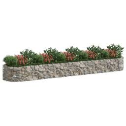 Berkfield Home Gabion Raised Bed Galvanised Iron 500x100x50 cm in Silver - Size: 500 x 100 x 50 cm - thumbnail 3