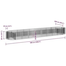 Berkfield Home Gabion Raised Bed Galvanised Iron 500x100x50 cm in Silver - Size: 500 x 100 x 50 cm - thumbnail 8