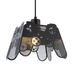 Happy Homewares Modern Matte Black Game Controller Pendant Shade with Laser Cut Holes - thumbnail 2