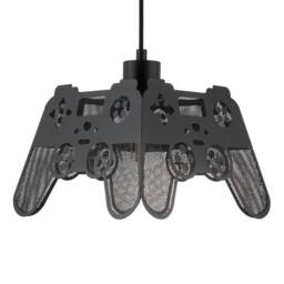 Happy Homewares Modern Matte Black Game Controller Pendant Shade with Laser Cut Holes - thumbnail 4