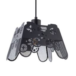Happy Homewares Modern Matte Black Game Controller Pendant Shade with Laser Cut Holes - thumbnail 1