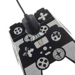 Happy Homewares Modern Matte Black Game Controller Pendant Shade with Laser Cut Holes - thumbnail 3