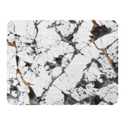 Benjamin Tate Design Black & Gold Marble Blanket in Natural - Size: 120 cm x 150 cm - thumbnail 1