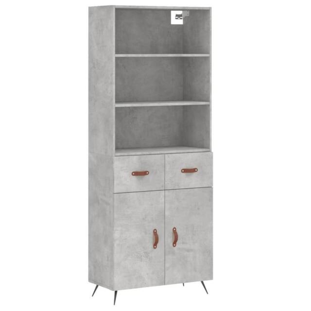 Berkfield Home Highboard Concrete Grey 69.5x34x180 cm Engineered Wood - image 1